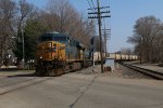 With CSX power in charge, grain empties for the MMRR head north